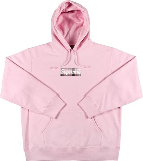 supreme burberry pink|Burberry supreme hoodie.